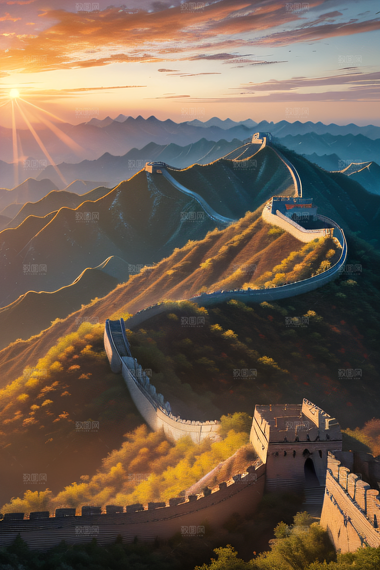 长城壮丽景色瑰丽迷人