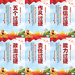五个过硬党建海报系列