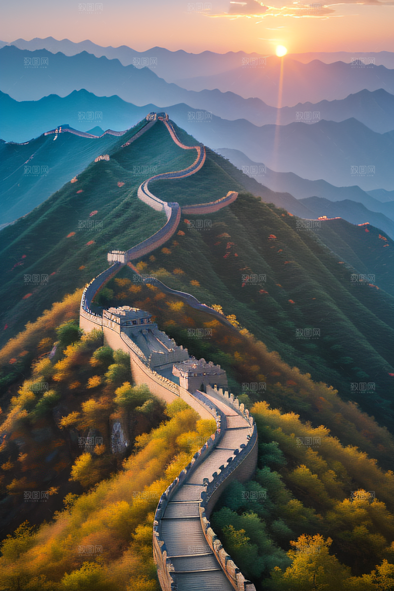长城壮丽景色瑰丽迷人