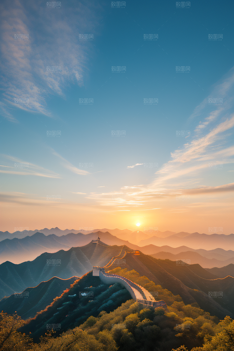 长城壮丽景色瑰丽迷人