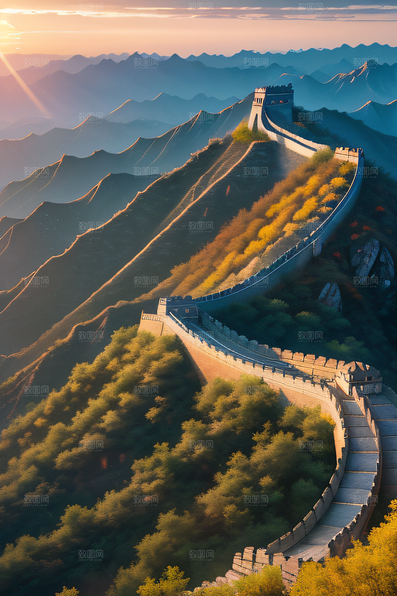 长城壮丽景色瑰丽迷人