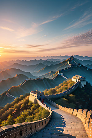 壮丽长城宏伟壮观的美景