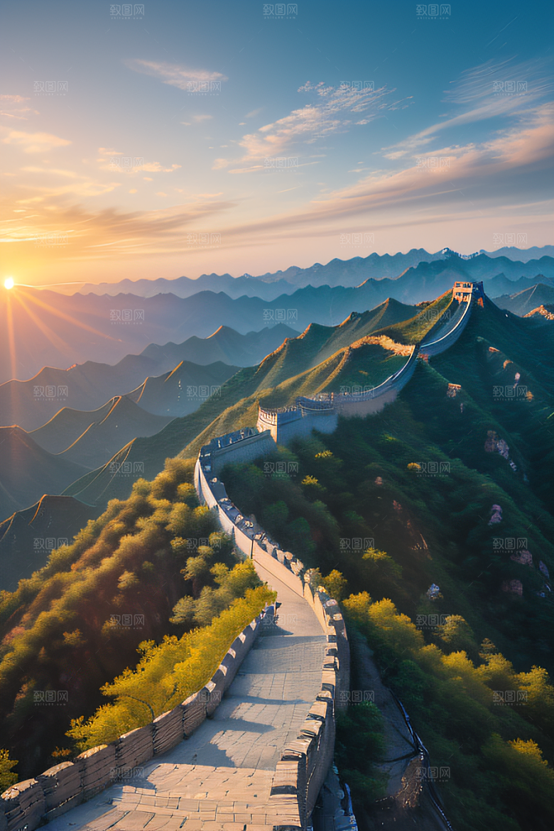 壮丽长城宏伟壮观的美景