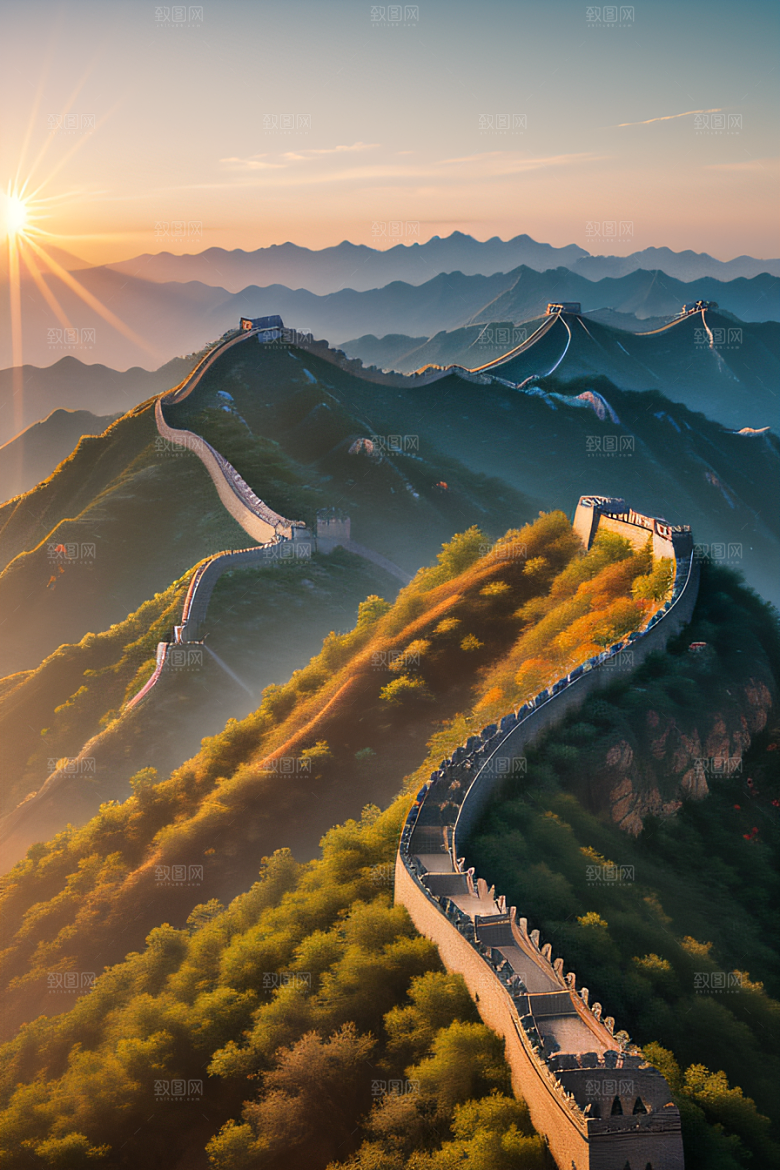壮丽长城宏伟壮观的美景