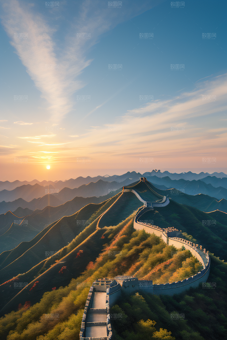 壮丽长城宏伟壮观的美景