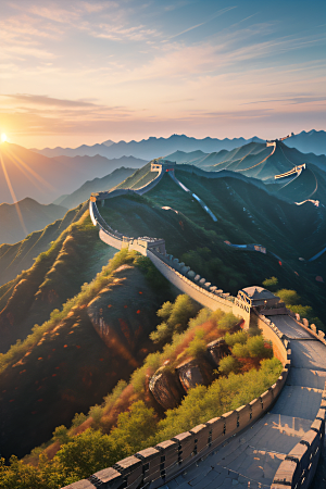 壮丽长城宏伟壮观的美景