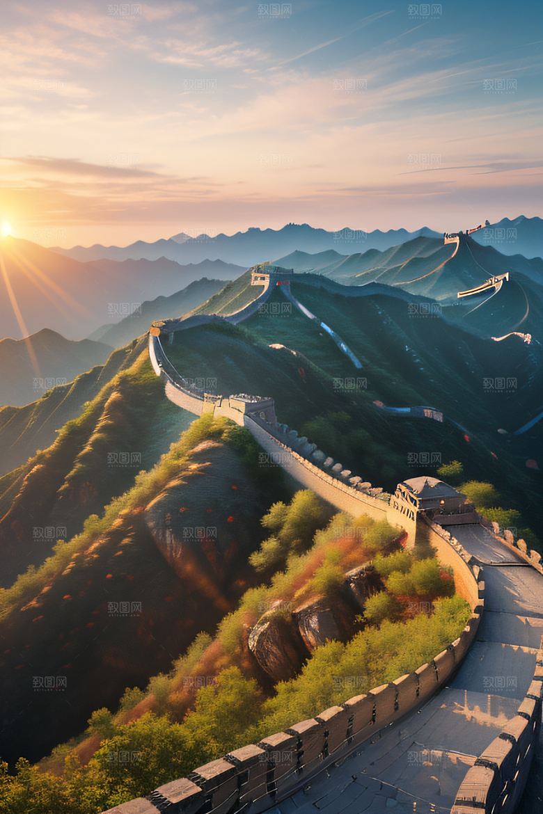 壮丽长城宏伟壮观的美景
