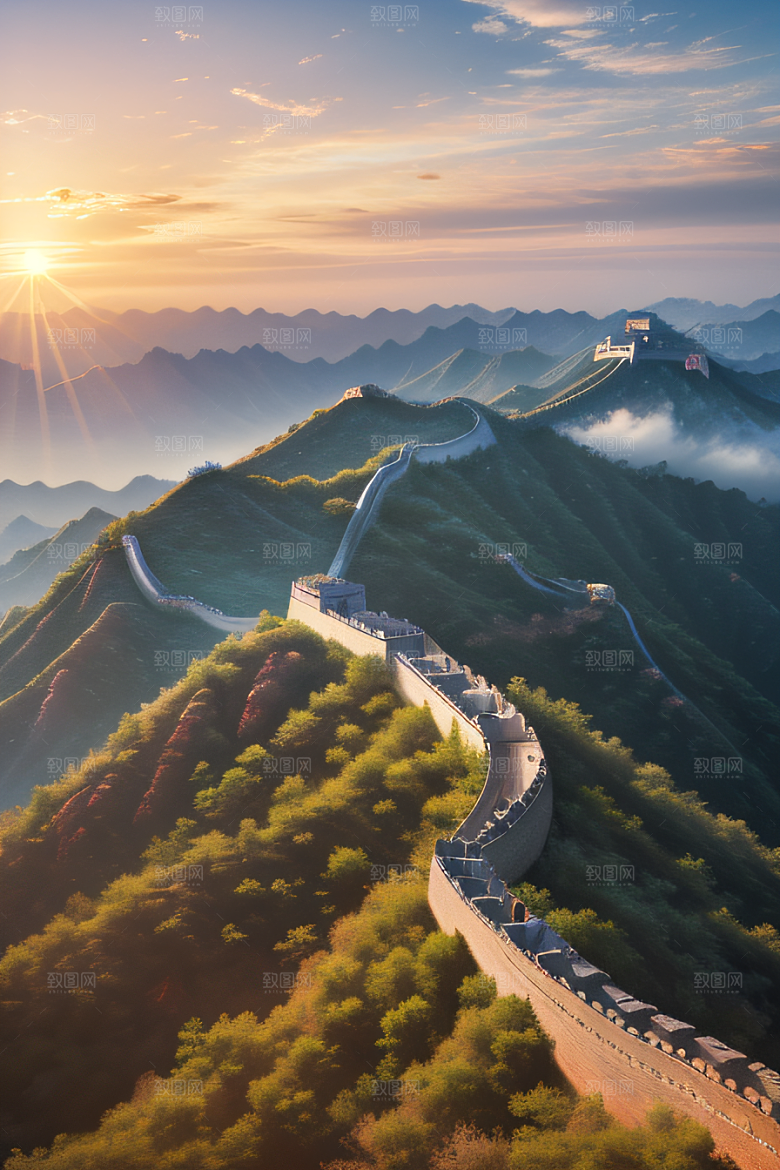 壮丽长城宏伟壮观的美景