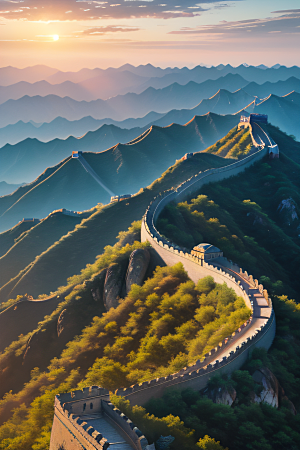 壮丽长城宏伟壮观的美景