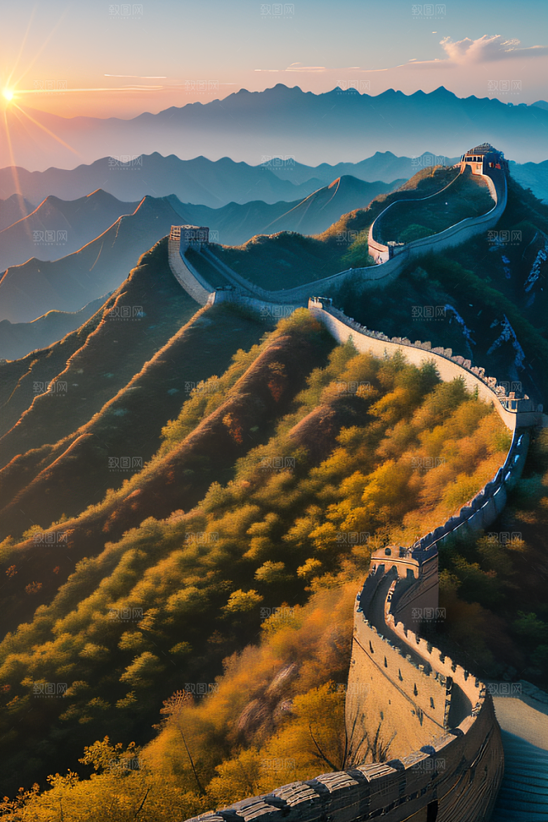 壮丽长城宏伟壮观的美景