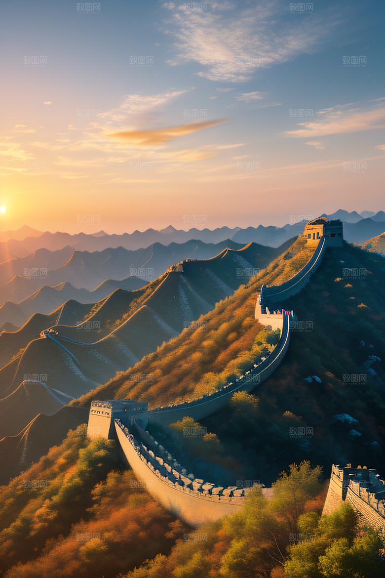 壮丽长城宏伟壮观的美景