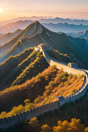 伟大长城壮丽的早晨