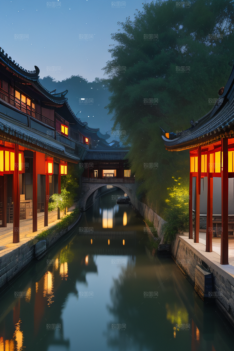 江南水乡古韵与宁静的和谐画卷