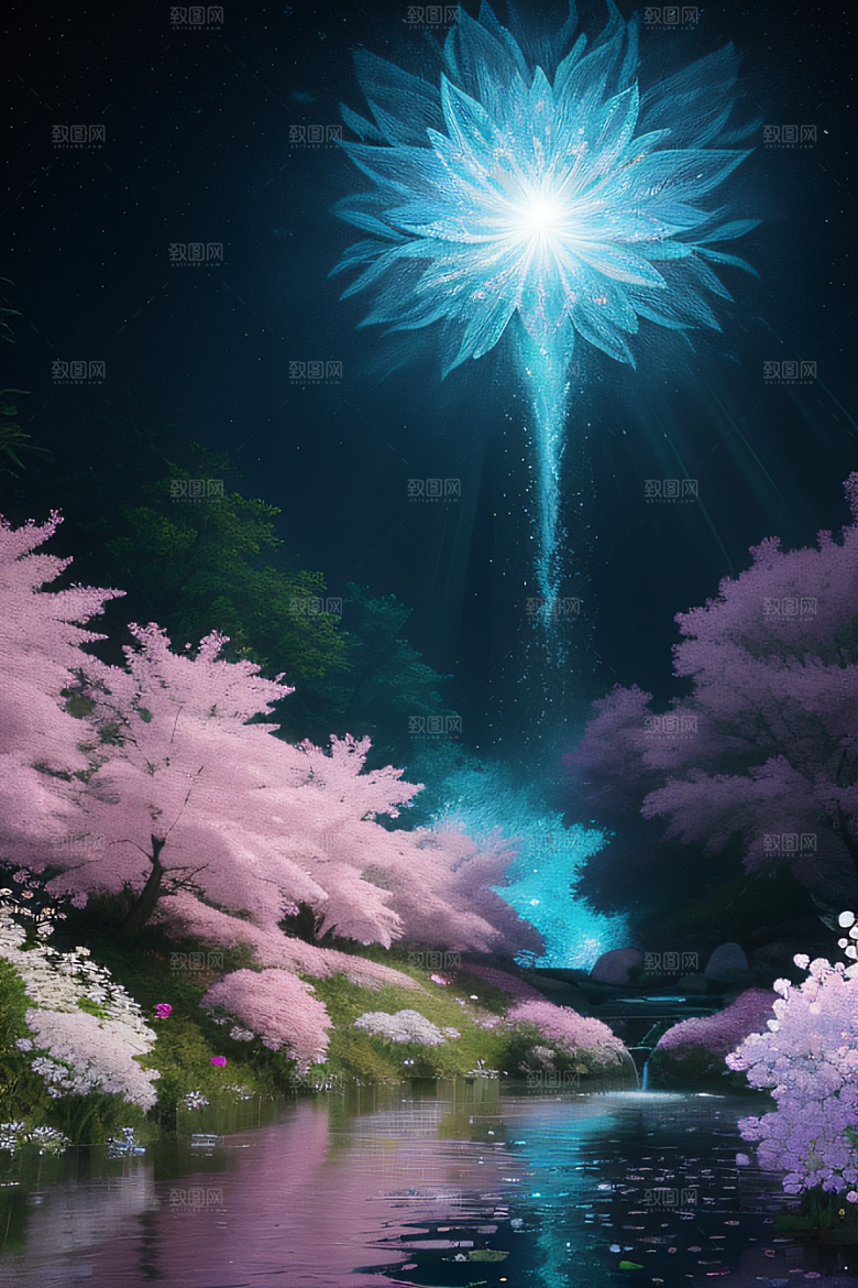 水流湍急中的绽放之美视觉盛宴