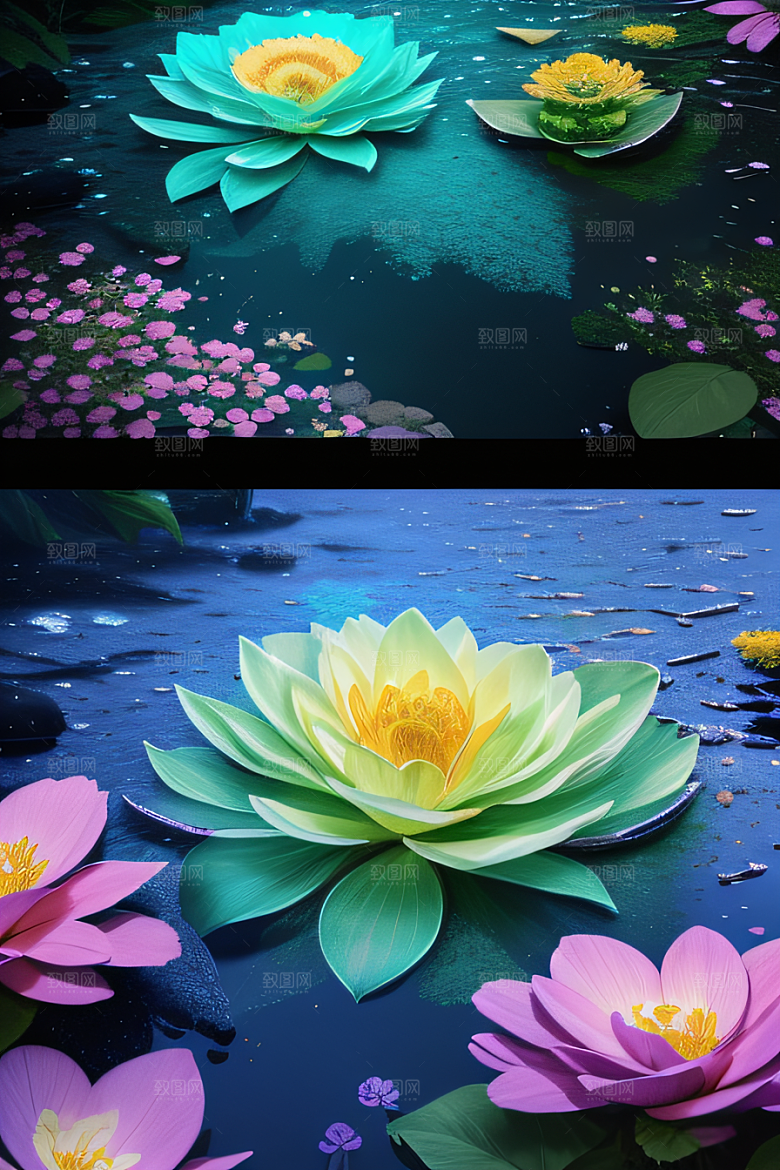水流湍急中的绽放之美视觉盛宴