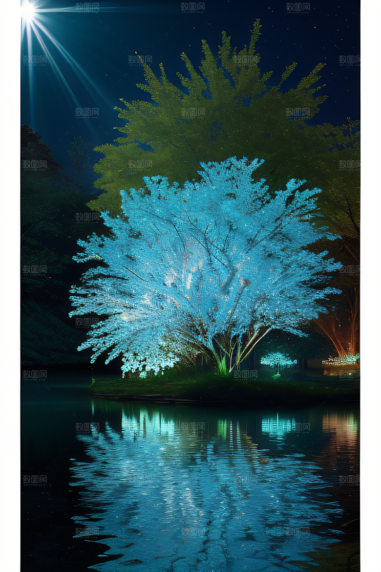 水流湍急中的花海奇景绚烂夺目