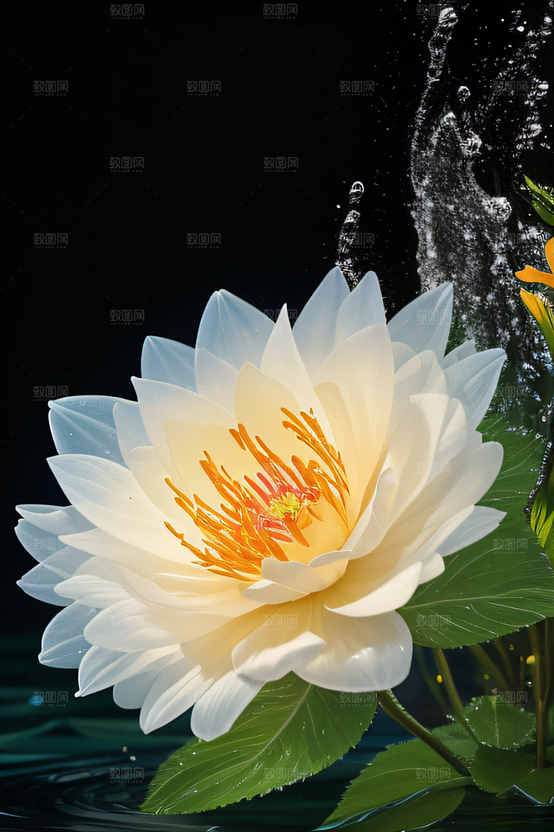 水流湍急中的花开奇景美轮美奂