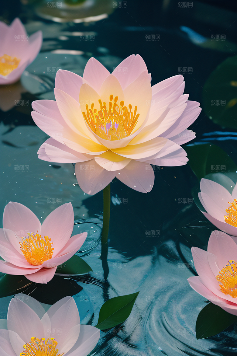 水流湍急中的花开奇景美轮美奂