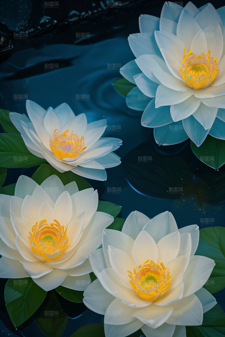 水流湍急中的花海奇观视觉盛宴