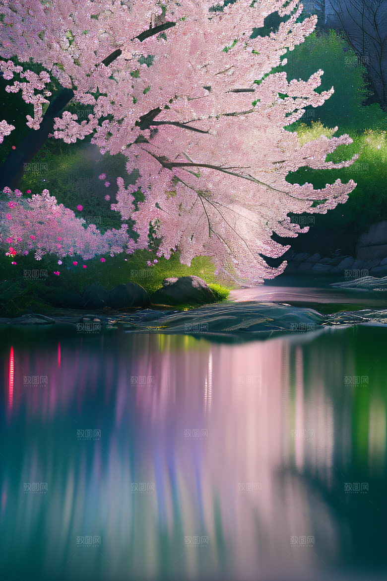 水流湍急中的绽放之美视觉盛宴