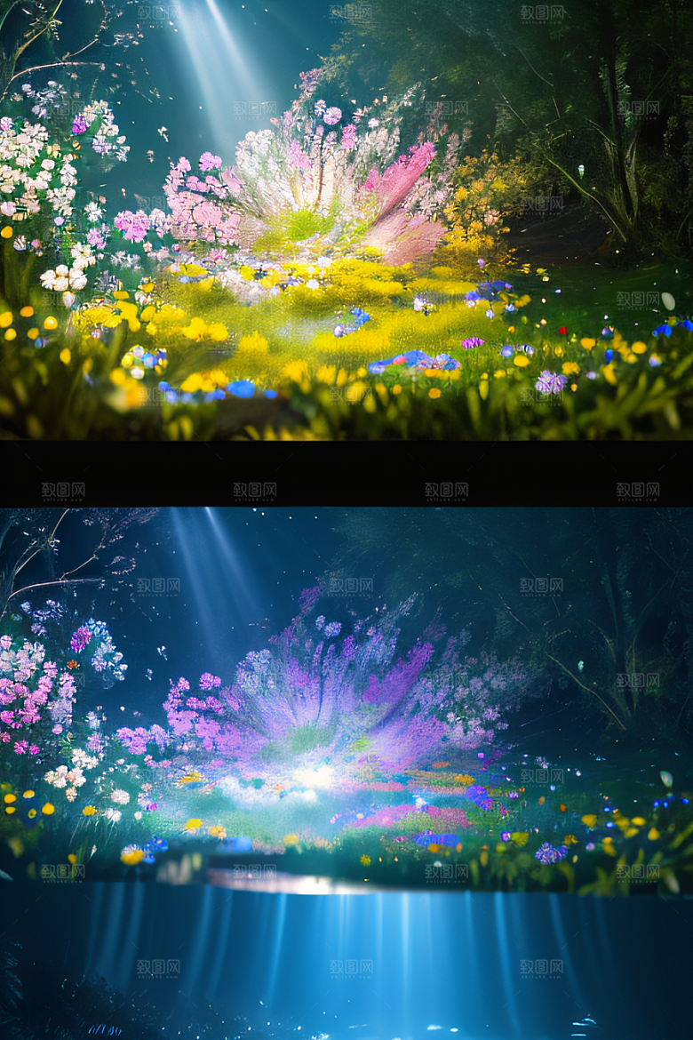 水流湍急中的绽放之美视觉盛宴