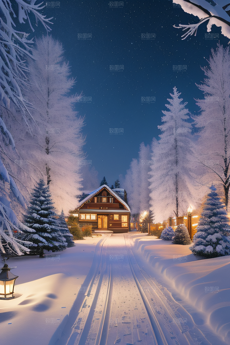 雪景下的瑞士小镇美景