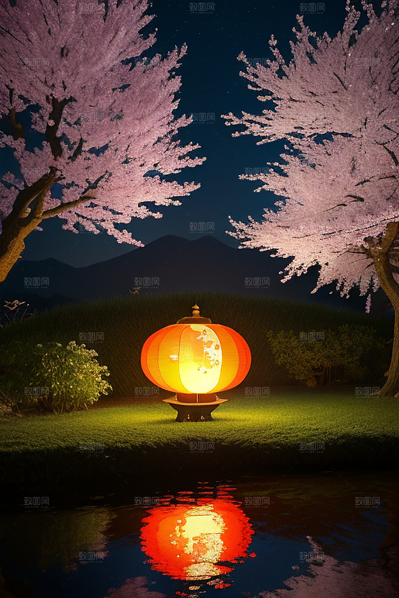 浪漫的画面中秋夜情景