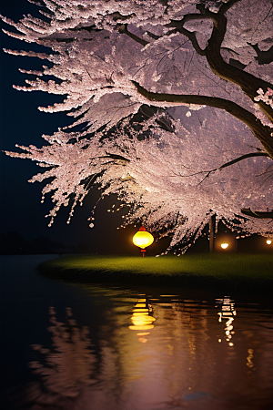 浪漫的画面中秋夜情景