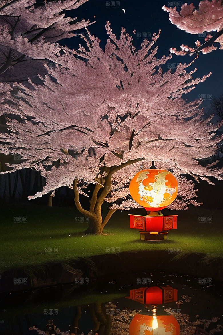 浪漫的画面中秋夜情景