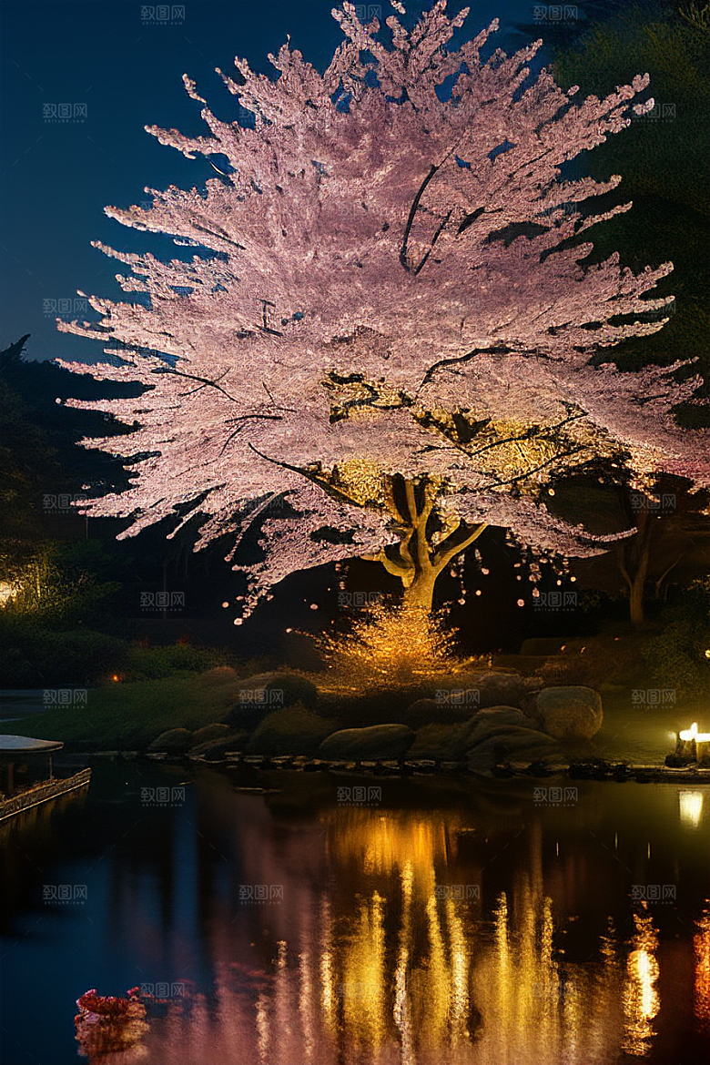 浪漫的画面中秋夜情景