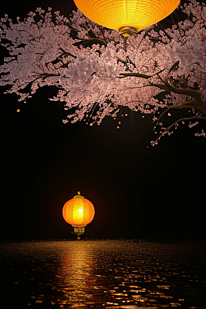 浪漫的画面中秋夜情景