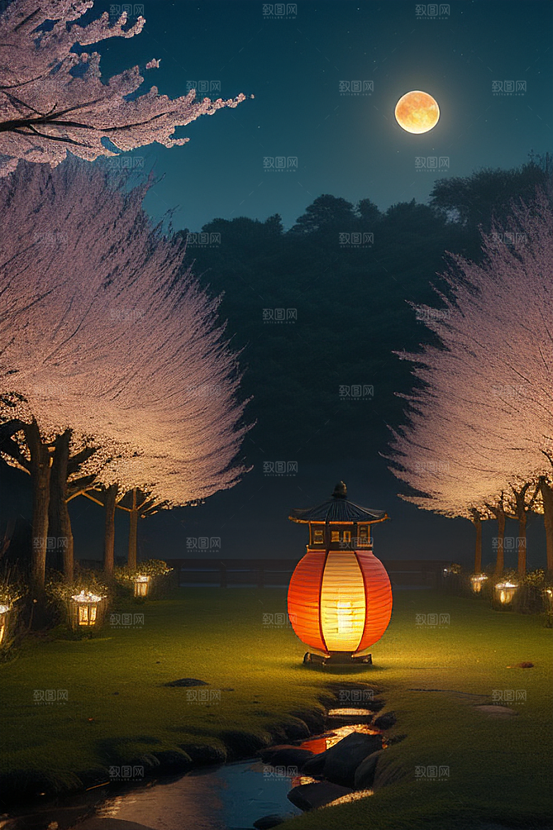 美丽的画作中国樱花森林
