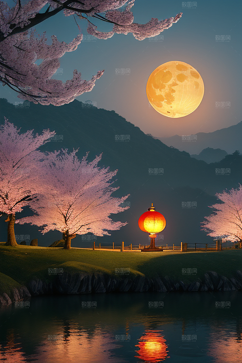 美丽的画作中国樱花森林