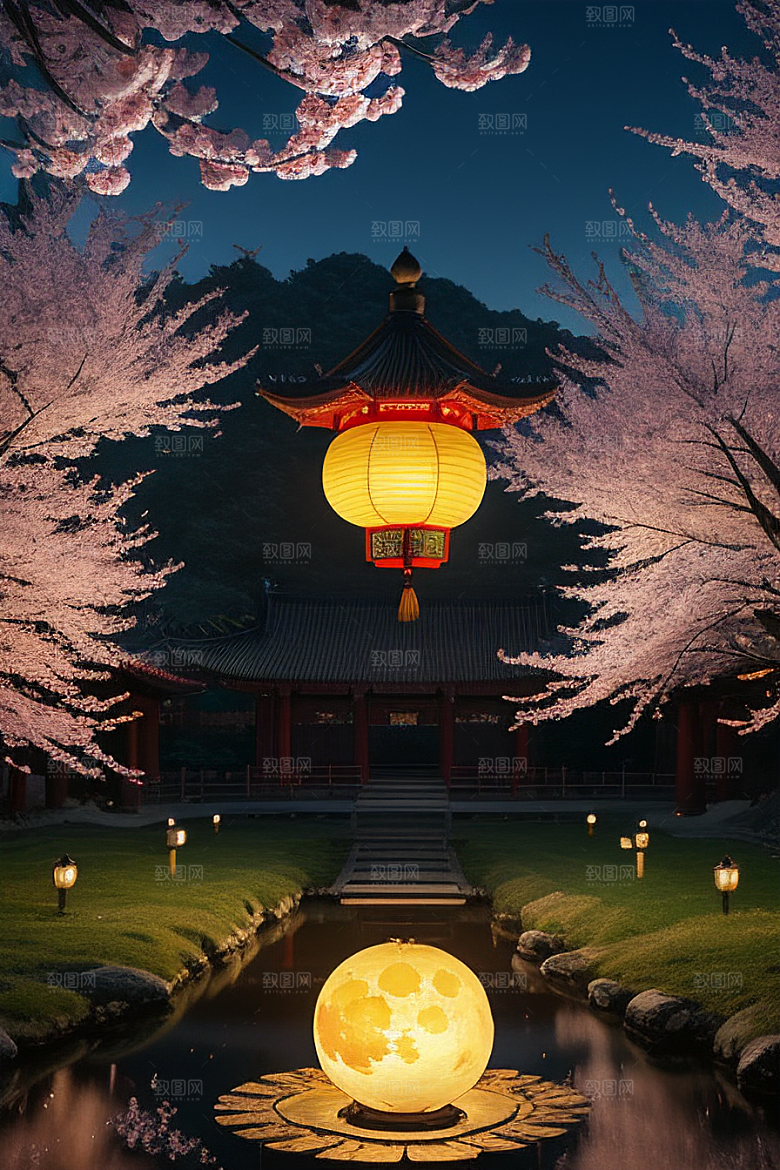 美丽的画作中国樱花森林