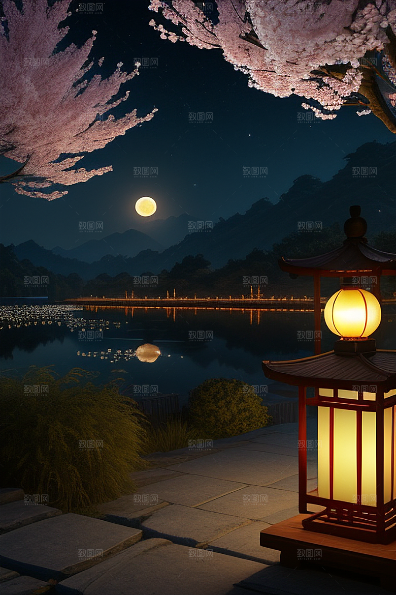 美丽的画作中国樱花森林