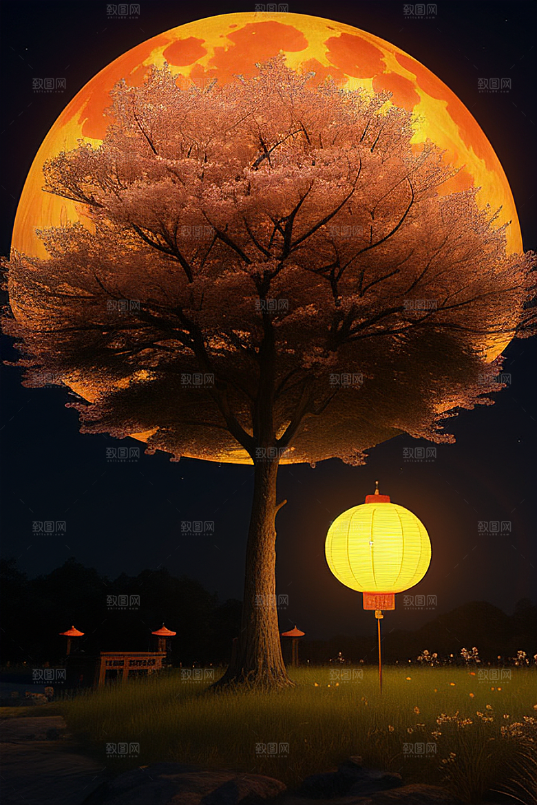 美丽的画作中国樱花森林