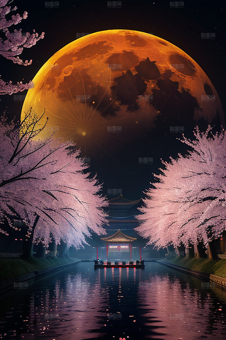 美丽的画作中国樱花森林