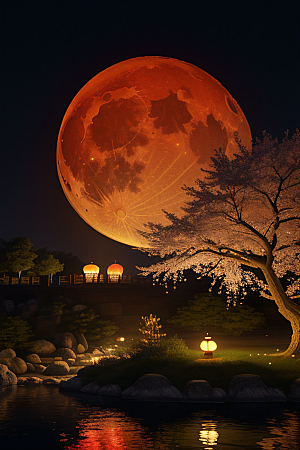 美丽的画作中国樱花森林
