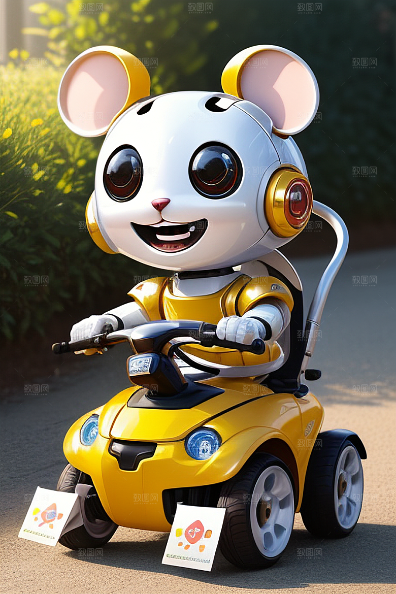 快乐的机器鼠宝宝笑容灿烂