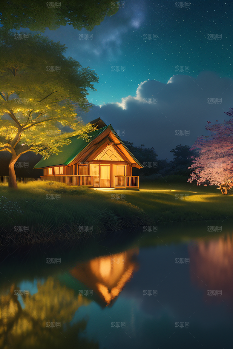 小屋与花朵新海诚的宁静画境