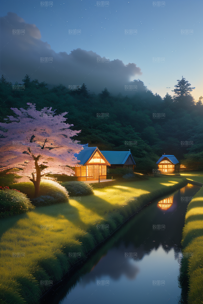 小屋与花朵新海诚的宁静画境