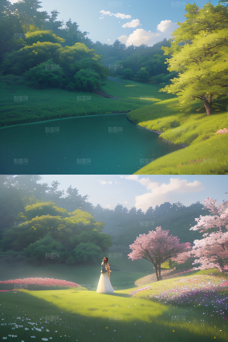 美丽花朵的绘画新海诚的艺术之美