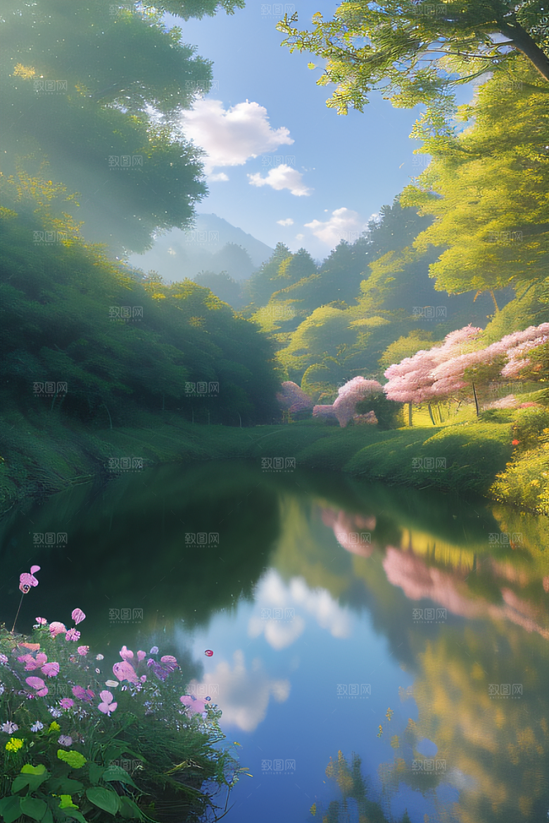 美丽花朵的绘画新海诚的艺术之美