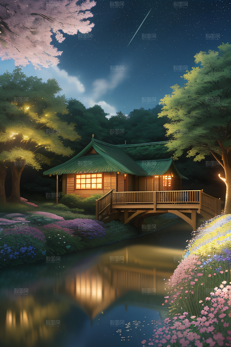 宁静的云中小屋新海诚的美丽画作
