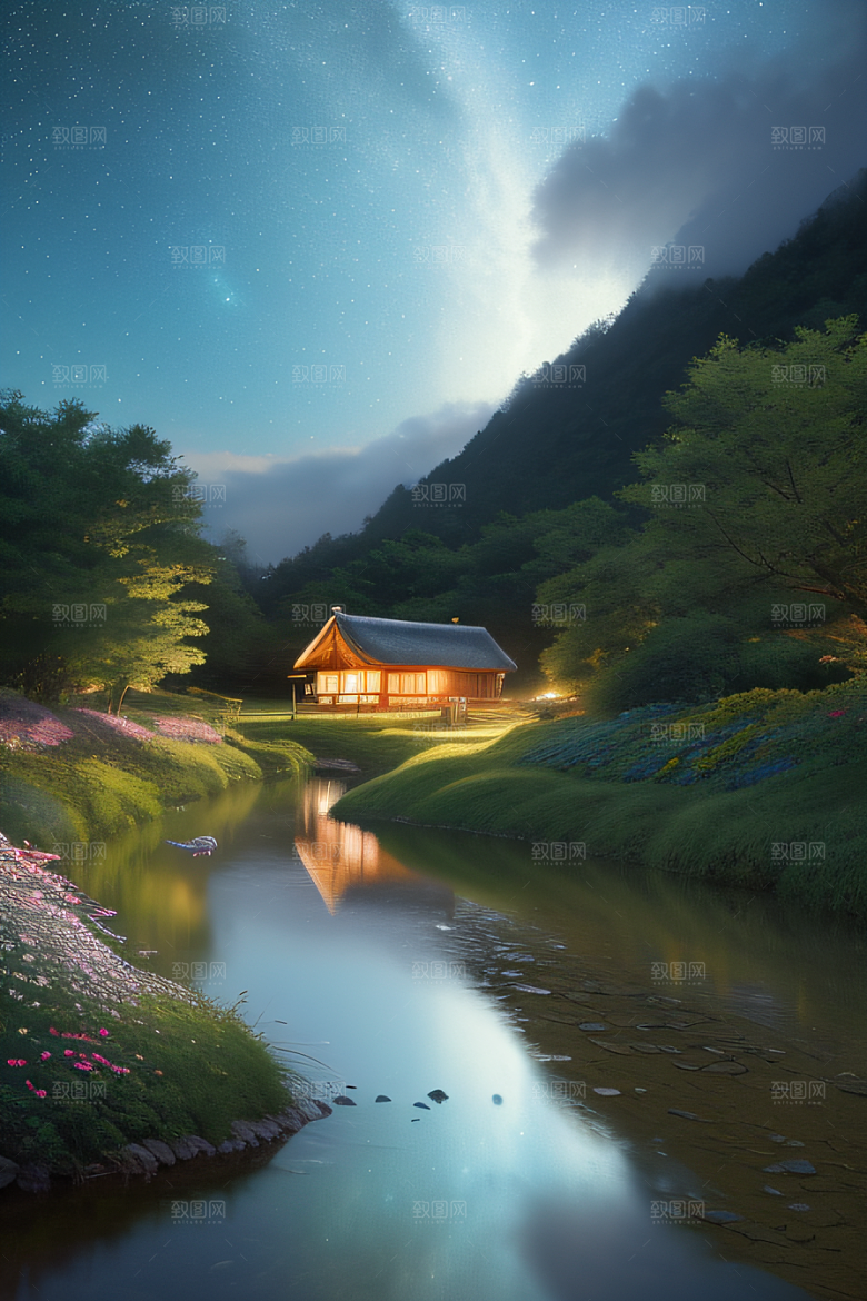 宁静的云中小屋新海诚的美丽画作