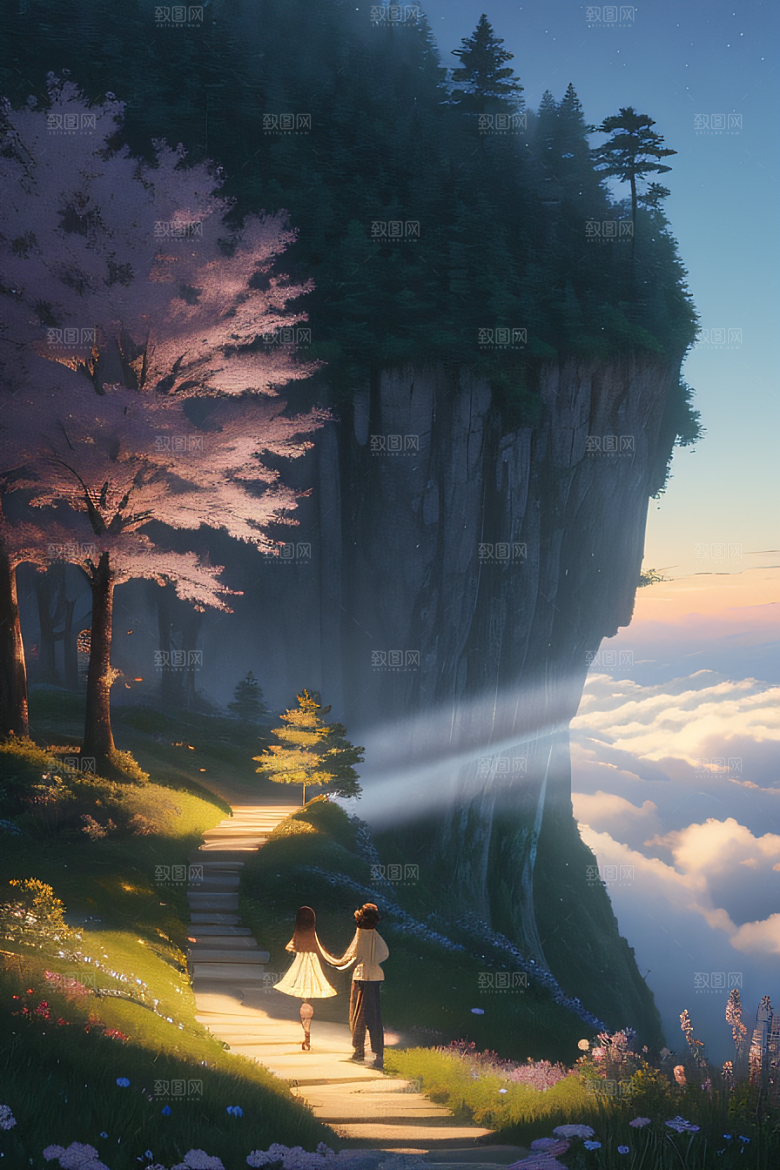 宁静的云中小屋新海诚的美丽画作