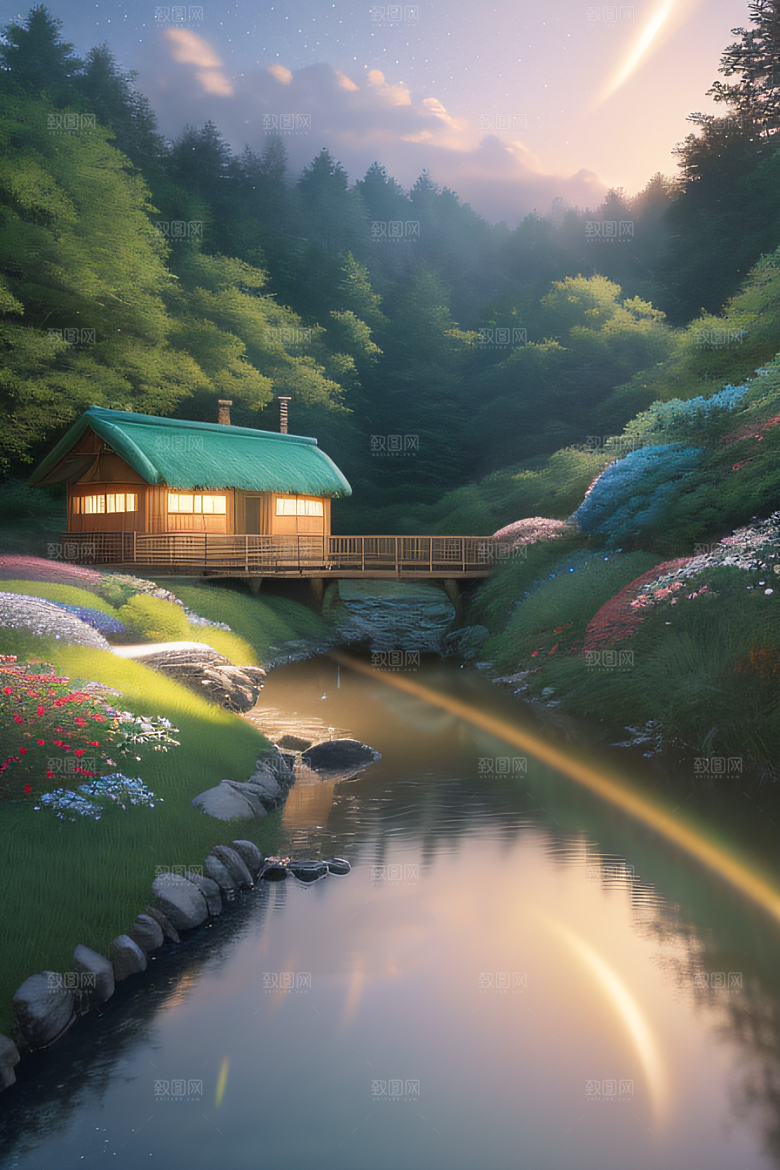 宁静的云中小屋新海诚的美丽画作