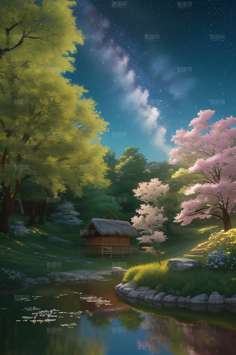宁静的云中小屋新海诚的美丽画作