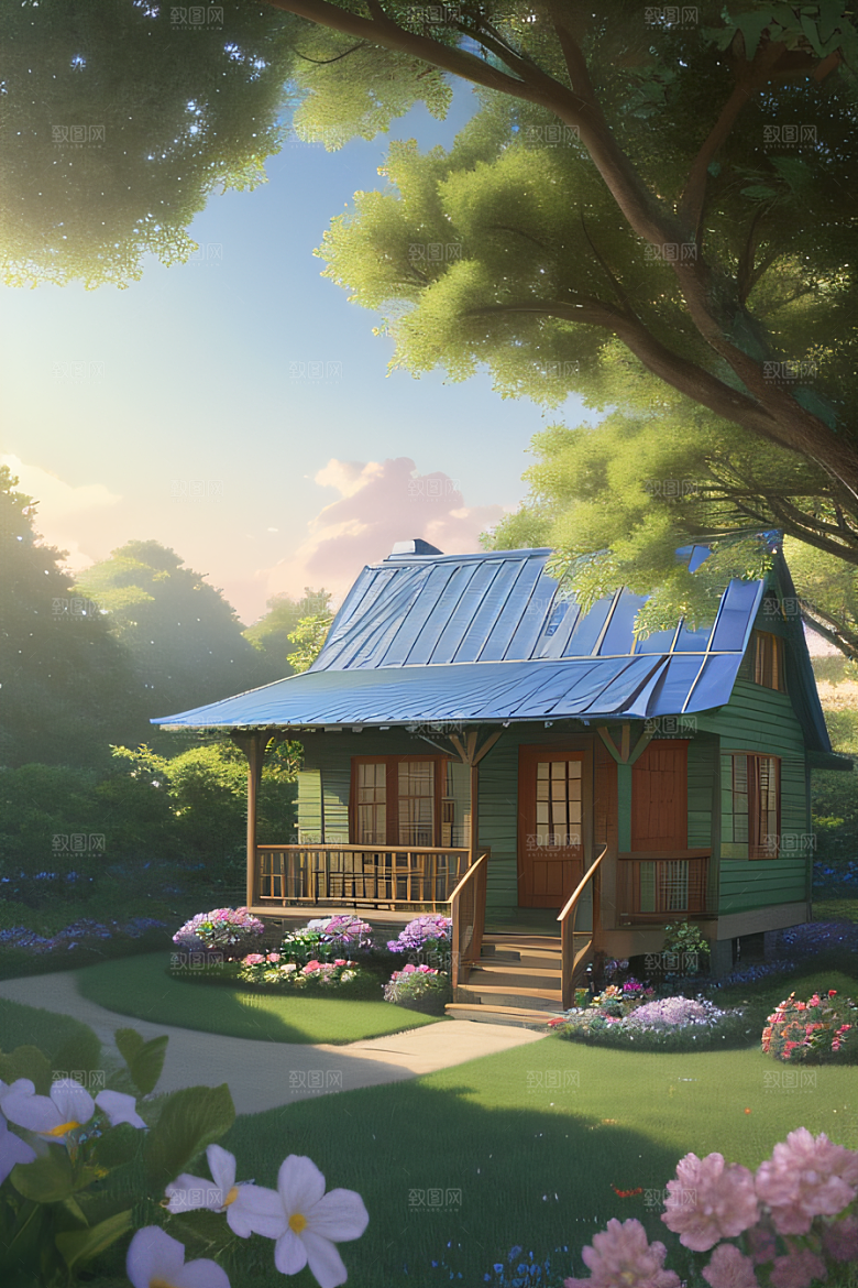 宁静的云中小屋新海诚的美丽画作