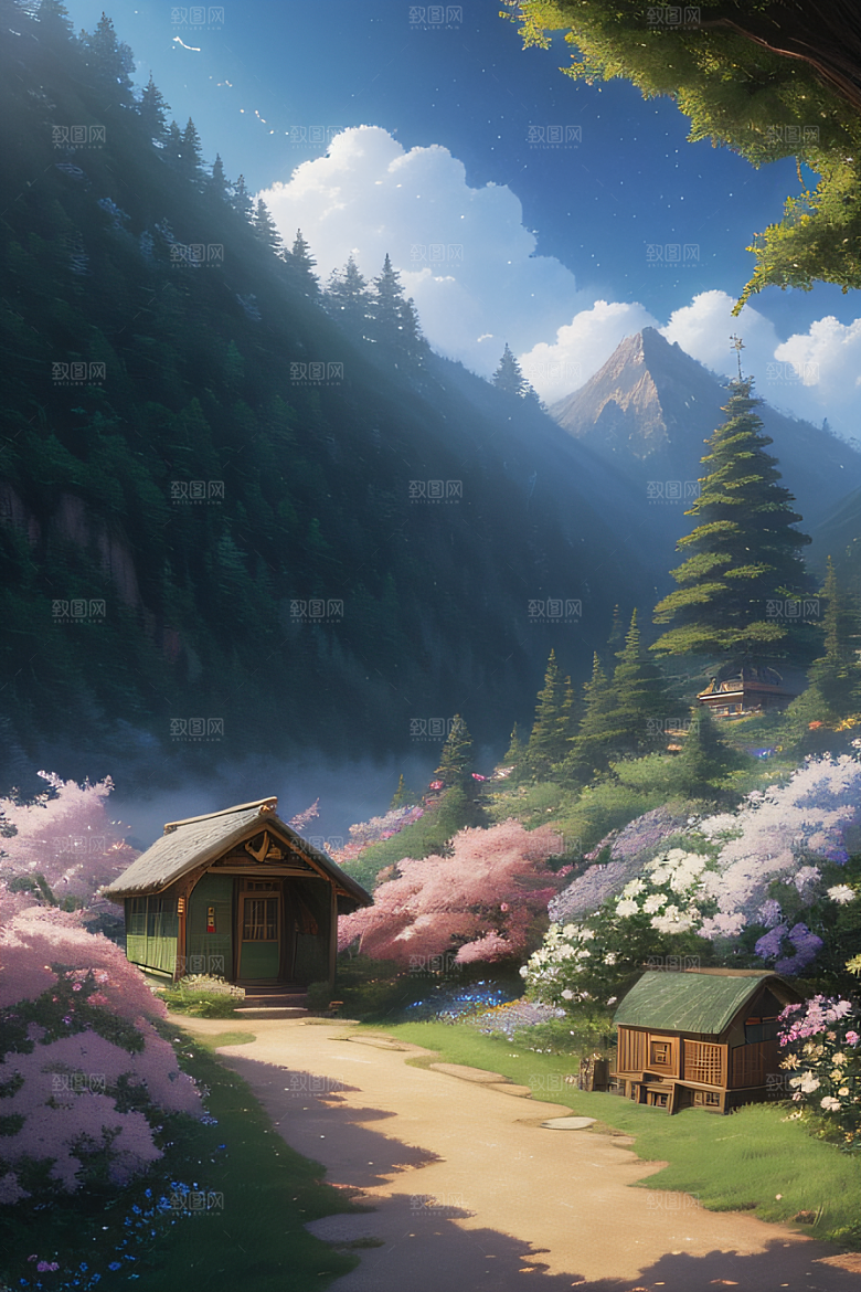 宁静的云中小屋新海诚的美丽画作